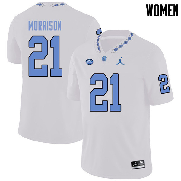 Jordan Brand Women #21 Trey Morrison North Carolina Tar Heels College Football Jerseys Sale-White